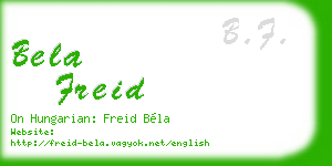 bela freid business card
